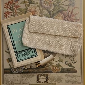 Vintage Seed Bead Pearl Clutch